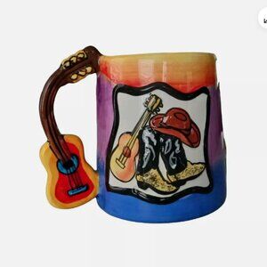 Nashville Tennessee Guitar Handle Country Music Coffee Tea Cup Mug Textured